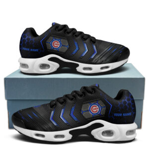 Chicago Cubs Personalized Name Team Colors Arrow Line Beehive Pattern Shoes Air Cushion Sneakers