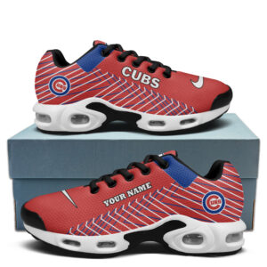 Chicago Cubs Personalized Name Team Colors Jagged Lines Air Max Shoes Air Cushion Sneakers
