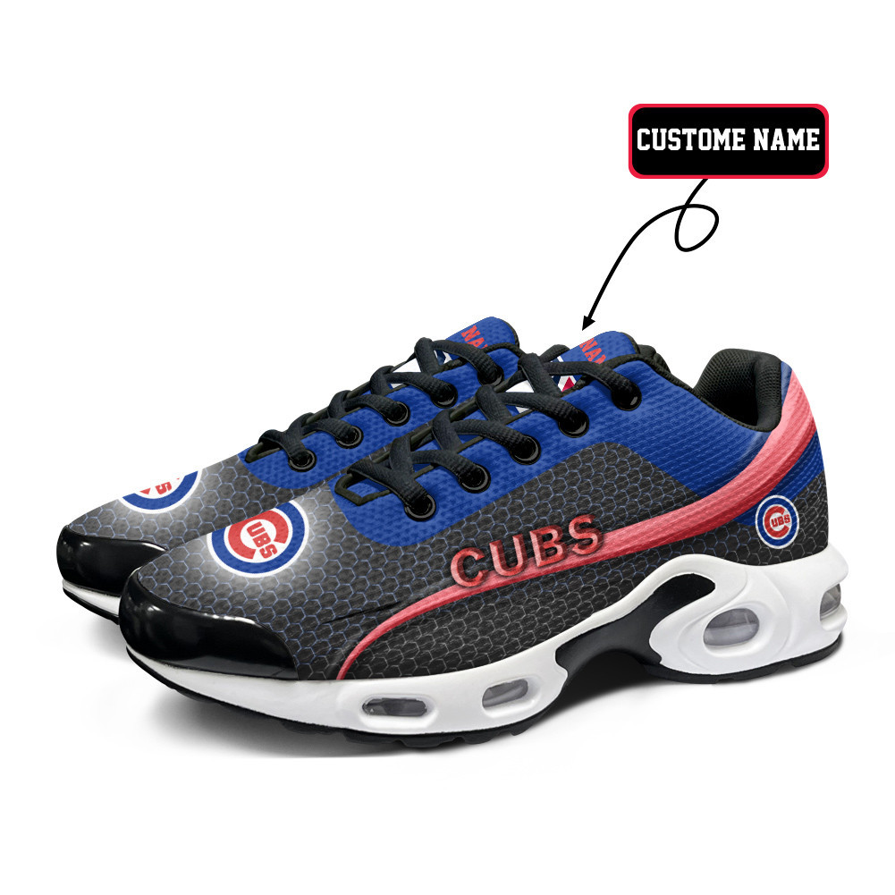 Chicago Cubs Personalized Name Team Colors Wave Line Beehive Pattern Air Max Shoes Air Cushion Sneakers 1 Chicago Cubs Personalized Name Team Colors Wave Line Beehive Pattern Air Max Shoes Air Cushion Sneakers