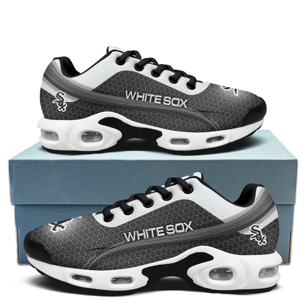 Chicago White Sox Personalized Name Team Colors Wave Line Beehive Pattern Air Max Shoes Air Cushion Sneakers 1 Chicago White Sox Personalized Name Team Colors Wave Line Beehive Pattern Air Max Shoes Air Cushion Sneakers