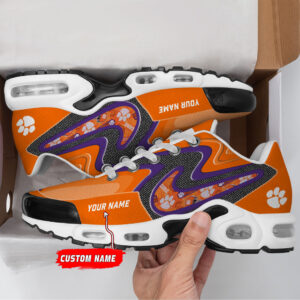 Clemson Tigers Personalized Name Team Checkmark Logo Mix Colors Stitch Line Air Max Shoes Air Cushion Sneakers
