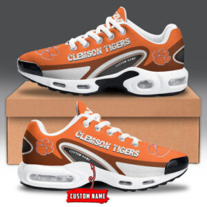 Clemson Tigers Personalized Name Team Logo Mix Colors Oval Line Air Max Shoes Air Cushion Sneakers