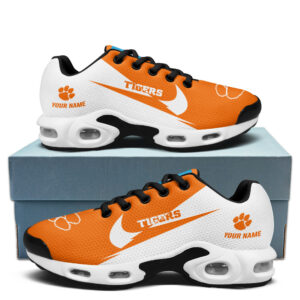 Clemson Tigers Personalized Name Team Logo Wings Of God Pattern Air Max Shoes Air Cushion Sneakers
