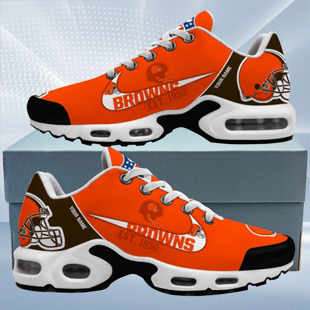 Cleveland Browns Est. Custom Name Air Max Shoes Air Cushion Sneakers 1 Cleveland Browns Est. Custom Name Air Max Shoes Air Cushion Sneakers