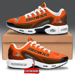 Cleveland Browns Personalized Name Team Logo Mix Colors Oval Line Shoes Air Cushion Sneakers