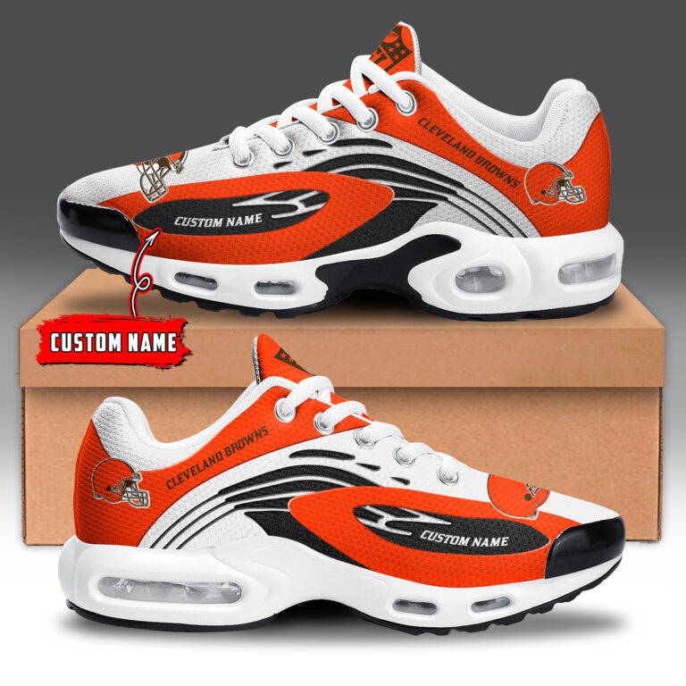 Cleveland Browns Personalized Name Team Logo Mix Colors Wave Line Shoes Air Cushion Sneakers 1 Cleveland Browns Personalized Name Team Logo Mix Colors Wave Line Shoes Air Cushion Sneakers