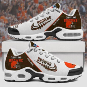 Cleveland Browns Personalized Name Team Mix Colors Wing Logo Air Max Shoes Air Cushion Sneakers