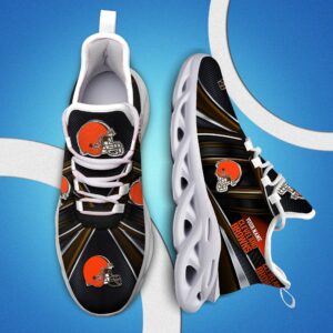 Cleveland Browns White C Sneakers 2025 Version Personalized Your Name, Sport Team Sneakers, Sport Gifts Ph892
