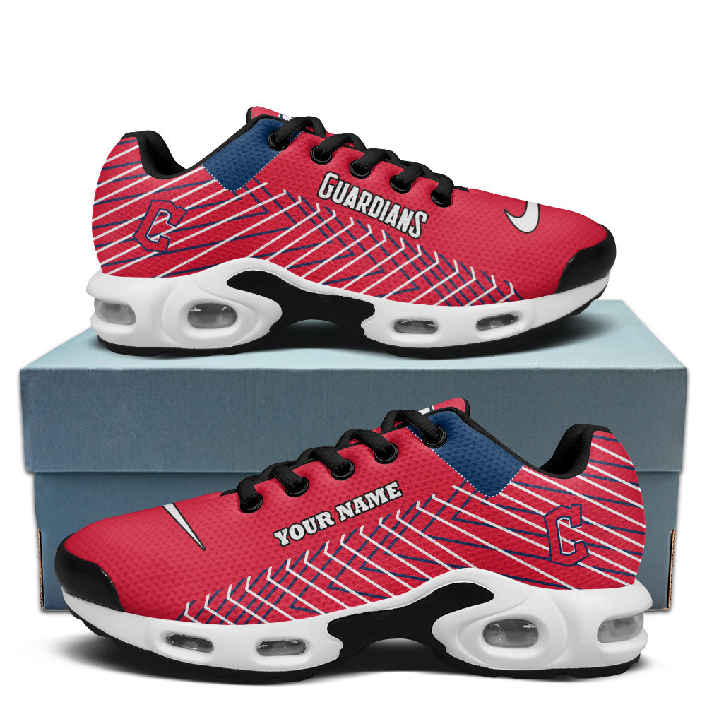 Cleveland Guardians Personalized Name Team Colors Jagged Lines Air Max Shoes Air Cushion Sneakers 1 Cleveland Guardians Personalized Name Team Colors Jagged Lines Air Max Shoes Air Cushion Sneakers