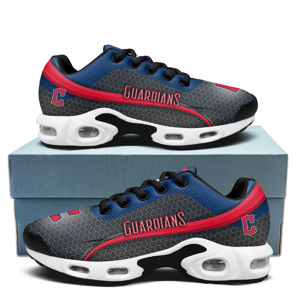 Cleveland Guardians Personalized Name Team Colors Wave Line Beehive Pattern Air Max Shoes Air Cushion Sneakers 1 Cleveland Guardians Personalized Name Team Colors Wave Line Beehive Pattern Air Max Shoes Air Cushion Sneakers