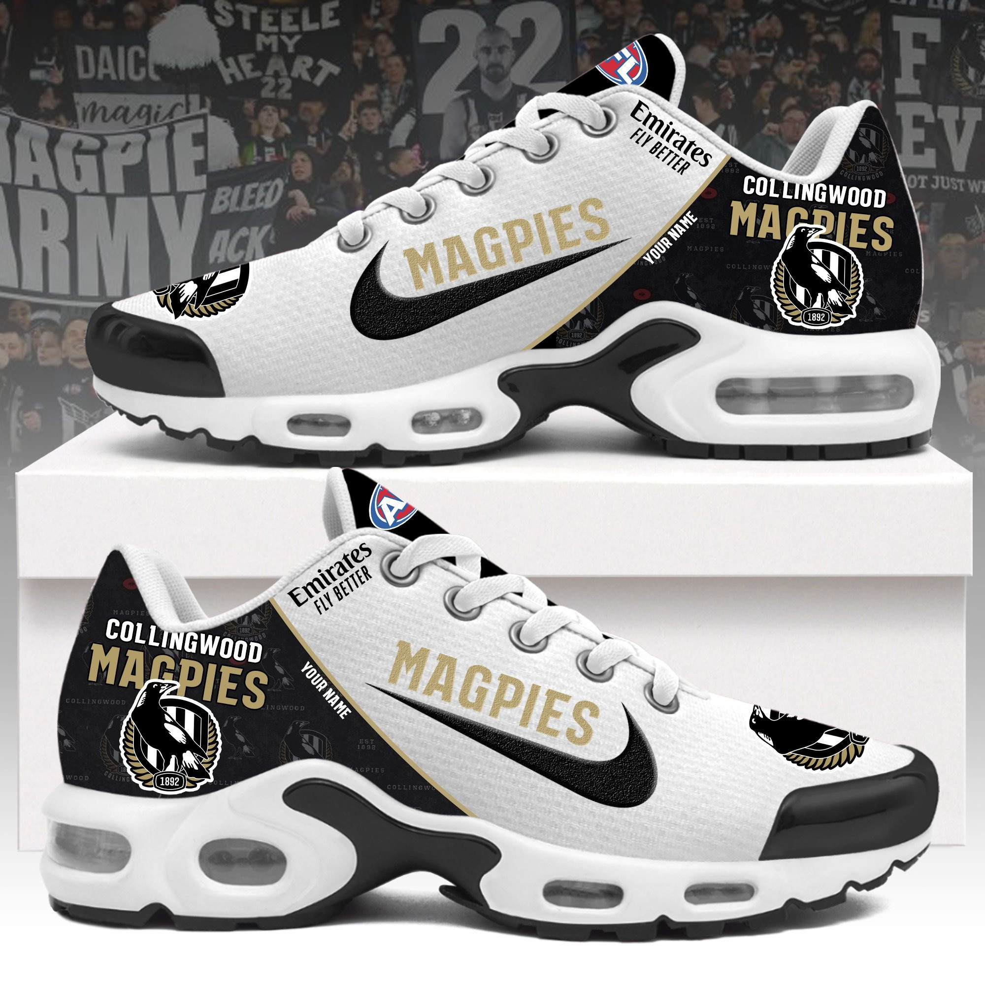 Collingwood Magpies Air Max Plus Shoes Sneakers For Men And Women 1 Collingwood Magpies Air Max Plus Shoes Sneakers For Men And Women