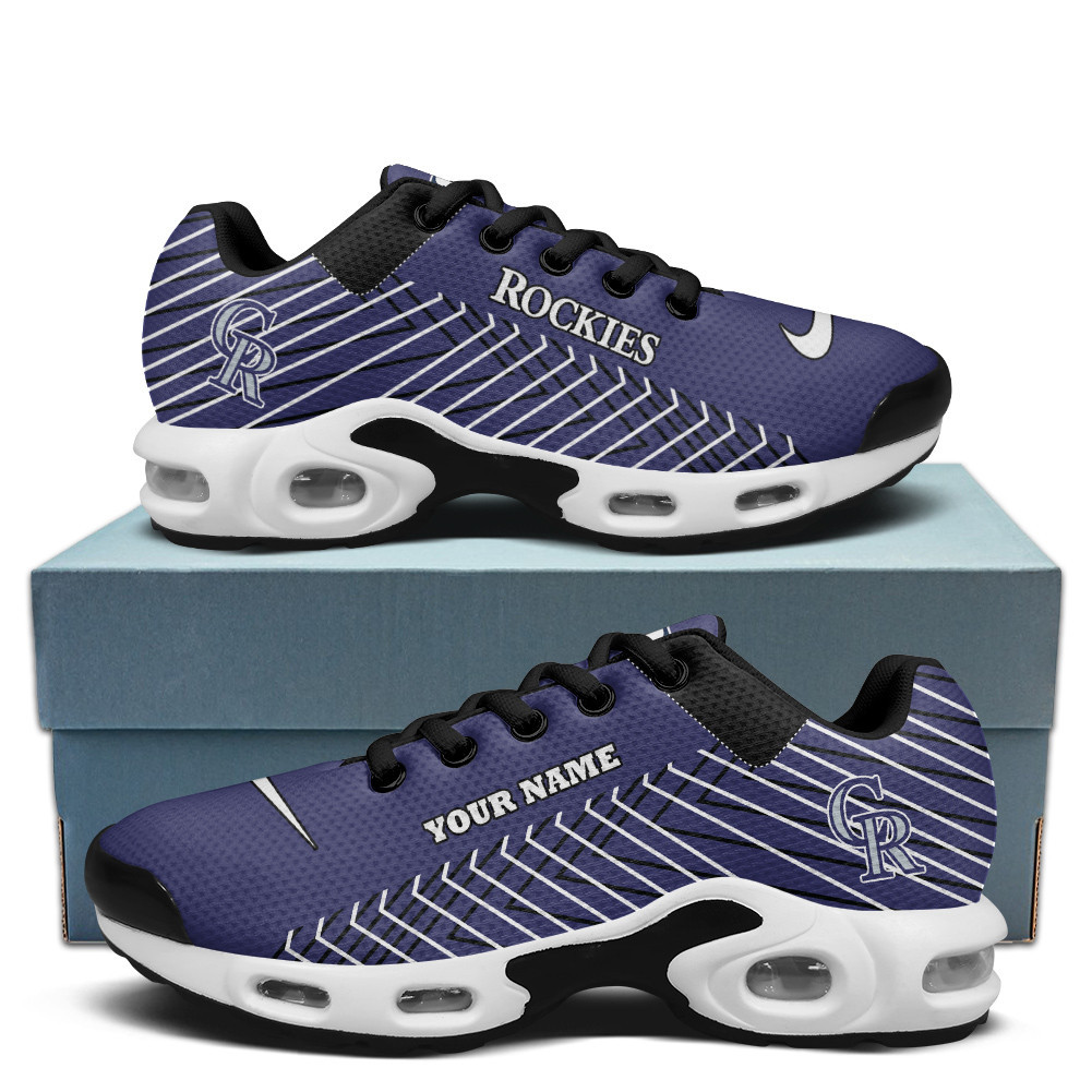 Colorado Rockies Personalized Name Team Colors Jagged Lines Air Max Shoes Air Cushion Sneakers 1 Colorado Rockies Personalized Name Team Colors Jagged Lines Air Max Shoes Air Cushion Sneakers