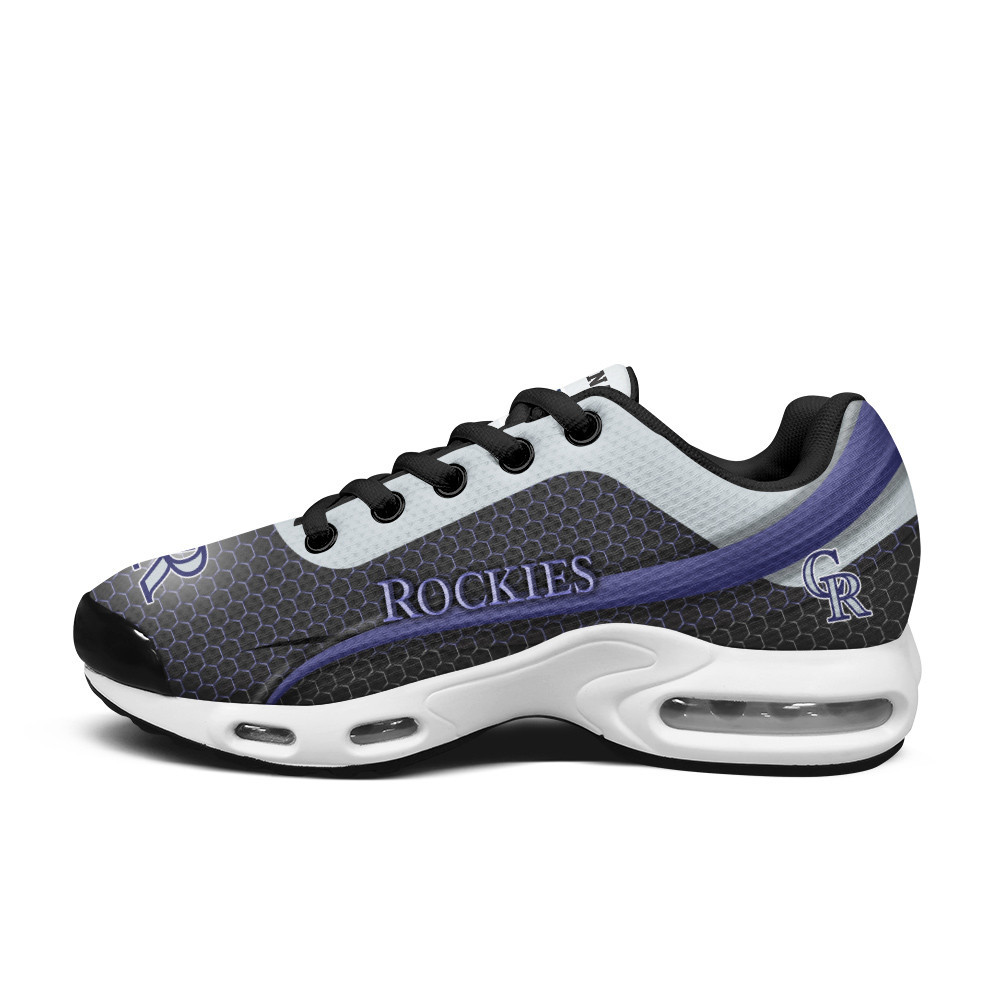 Colorado Rockies Personalized Name Team Colors Wave Line Beehive Pattern Air Max Shoes Air Cushion Sneakers 1 Colorado Rockies Personalized Name Team Colors Wave Line Beehive Pattern Air Max Shoes Air Cushion Sneakers