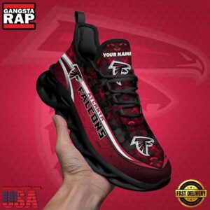 National Football League Custom Name Atlanta Falcons Team Logo Air Max Shoes Air Cushion Sneakers