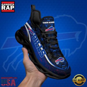 National Football League Custom Name Buffalo Bills Team Logo Air Max Shoes Air Cushion Sneakers