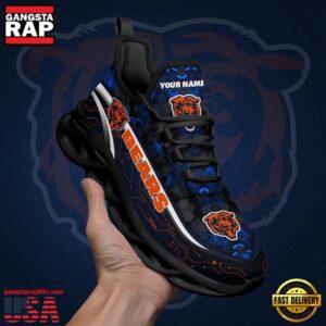 National Football League Custom Name Chicago Bears Team Logo Air Max Shoes Air Cushion Sneakers