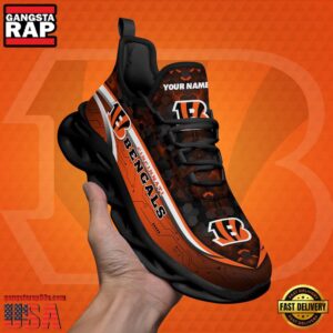 National Football League Custom Name Cincinnati Bengals Team Logo Air Max Shoes Air Cushion Sneakers