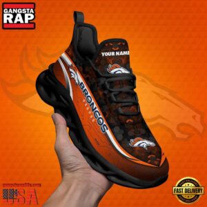 National Football League Custom Name Denver Broncos Team Logo Air Max Shoes Air Cushion Sneakers