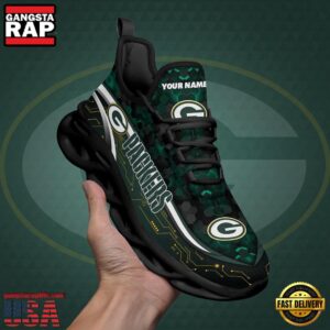 National Football League Custom Name Green Bay Packers Team Logo Air Max Shoes Air Cushion Sneakers