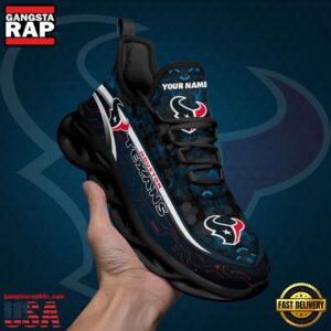 National Football League Custom Name Houston Texans Team Logo Air Max Shoes Air Cushion Sneakers