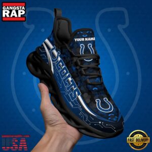 National Football League Custom Name Indianapolis Colts Team Logo Air Max Shoes Air Cushion Sneakers