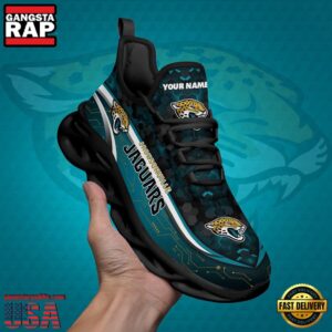 National Football League Custom Name Jacksonville Jaguars Team Logo Air Max Shoes Air Cushion Sneakers