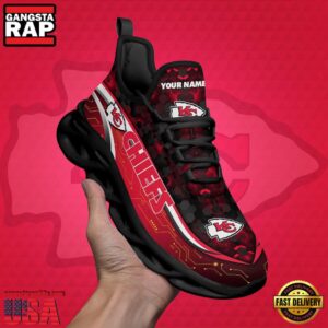 National Football League Custom Name Kansas City Chiefs Team Logo Air Max Shoes Air Cushion Sneakers