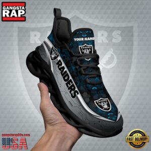 National Football League Custom Name Las Vegas Raiders Team Logo Air Max Shoes Air Cushion Sneakers