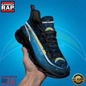 National Football League Custom Name Los Angeles Chargers Team Logo Air Max Shoes Air Cushion Sneakers