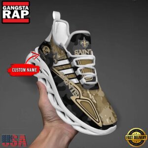 National Football League New Orleans Saints Logo Camo Air Max Shoes Air Cushion Sneakers