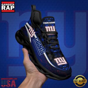 National Football League Custom Name New York Giants Team Logo Air Max Shoes Air Cushion Sneakers