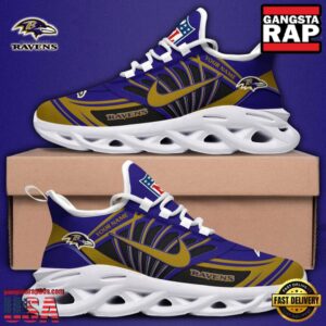 Personalized National Football League Baltimore Ravens Team Logo Air Max Shoes Air Cushion Sneakers