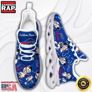 National Football League Buffalo Bills Mickey Mouse Custom Name Air Max Shoes Air Cushion Sneakers