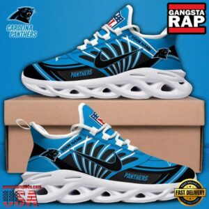 Personalized National Football League Carolina Panthers Team Logo Air Max Shoes Air Cushion Sneakers
