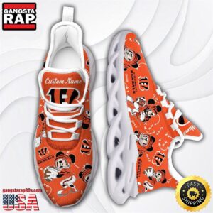 National Football League Cincinnati Bengals Mickey Mouse Custom Name Air Max Shoes Air Cushion Sneakers