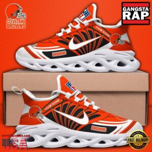 Personalized National Football League Cleveland Browns Team Logo Air Max Shoes Air Cushion Sneakers