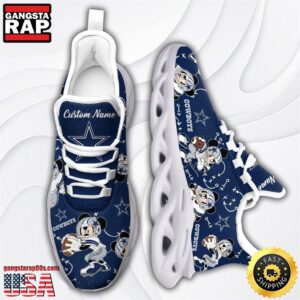 National Football League Dallas Cowboys Mickey Mouse Custom Name Air Max Shoes Air Cushion Sneakers