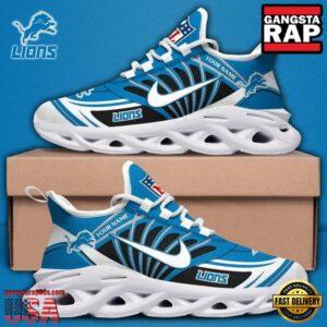 Personalized National Football League Detroit Lions Team Logo Air Max Shoes Air Cushion Sneakers