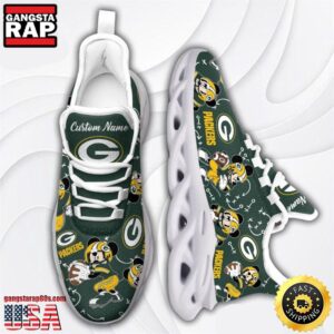 National Football League Green Bay Packers Mickey Mouse Custom Name Air Max Shoes Air Cushion Sneakers