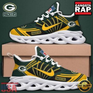 Personalized National Football League Green Bay Packers Team Logo Air Max Shoes Air Cushion Sneakers