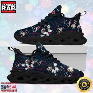 National Football League Houston Texans Mickey Mouse Custom Name Air Max Shoes Air Cushion Sneakers