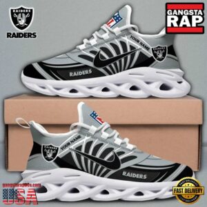Personalized National Football League Las Vegas Raiders Team Logo Air Max Shoes Air Cushion Sneakers