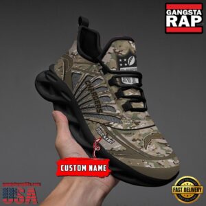 National Football League Custom Name Los Angeles Chargers Camo Veteran Day Air Max Shoes Air Cushion Sneakers