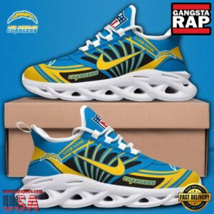 Personalized National Football League Los Angeles Chargers Team Logo Air Max Shoes Air Cushion Sneakers