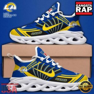 Personalized National Football League Los Angeles Rams Team Logo Air Max Shoes Air Cushion Sneakers