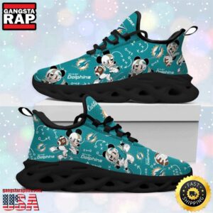 National Football League Miami Dolphins Mickey Mouse Custom Name Air Max Shoes Air Cushion Sneakers