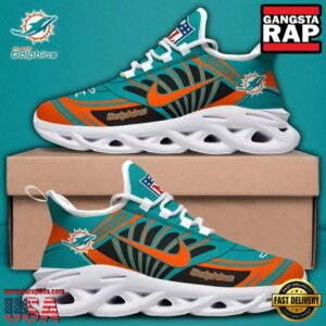 Personalized National Football League Miami Dolphins Team Logo Air Max Shoes Air Cushion Sneakers