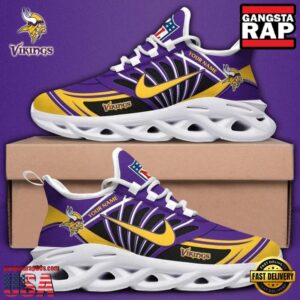 Personalized National Football League Minnesota Vikings Team Logo Air Max Shoes Air Cushion Sneakers
