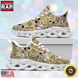 National Football League New Orleans Saints Mickey Mouse Custom Name Air Max Shoes Air Cushion Sneakers