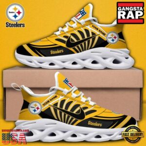 Personalized National Football League Pittsburgh Steelers Team Logo Air Max Shoes Air Cushion Sneakers